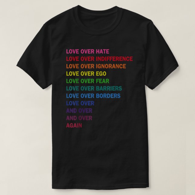 Camiseta amor pelo ódio, amor pela indiferença no LGB (Frente do Design)