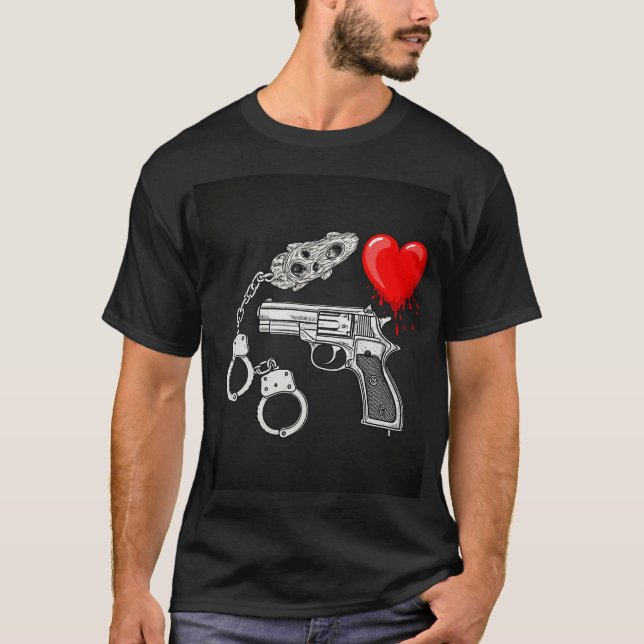 Camiseta amor perdido no fogo cruzado. (Frente)