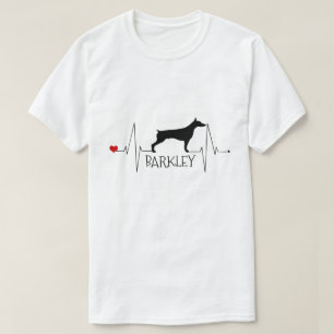 Camiseta Amor personalizado do Doberman meu batimento