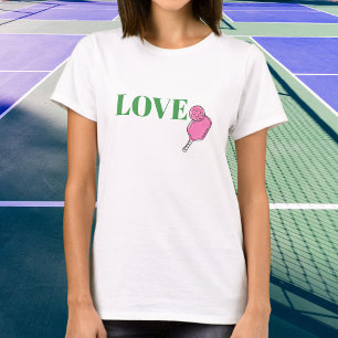 Camiseta AMOR Pickleball / Verde AMOR com Bola de Paddle Ro