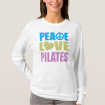 Camiseta Amor Pilates da paz<br><div class="desc">Amor Pilates da paz… que outros você precisam na vida? Presente perfeito para algum viciado dos pilates. Não importa se você é treinado nos pilates, você ensina uma classe dos pilates em um gym ou em uns termas locais, você faz pilates em sua sala de visitas ao olhar um dvd...</div>