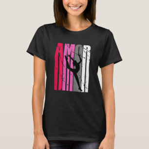 Camiseta Amor Pink Girls Rhythmic Gymnastics Silhouette Pra