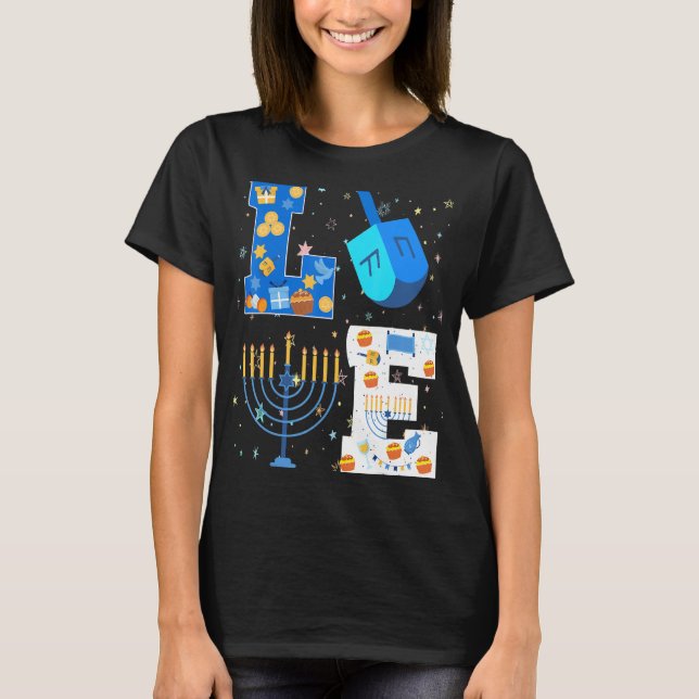 Camiseta Amor Por Chanukah Hanukkah Menorah Judeu 1 (Frente)