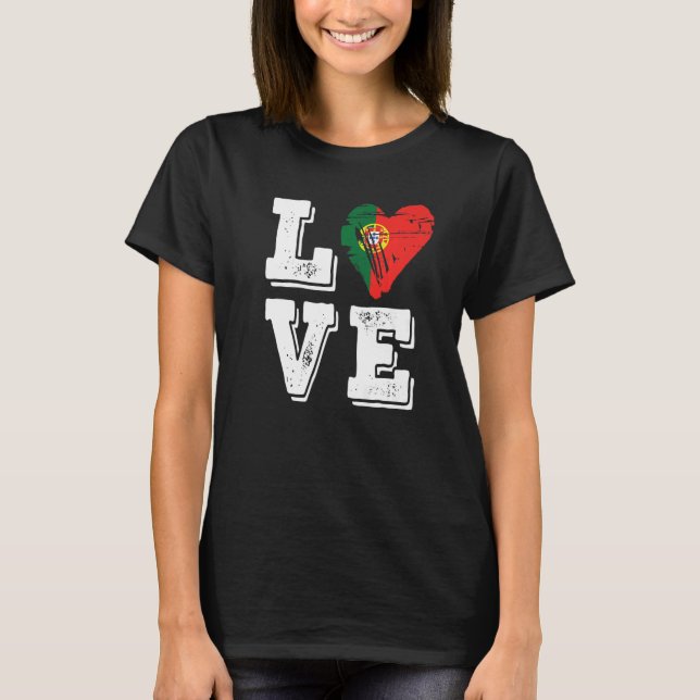 Camiseta Amor Portugal Bandeira Orgulhoso Português (Frente)