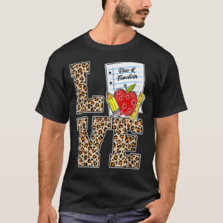 Camiseta Amor Pré K Agradecimento ao Professor Leopardo Vol