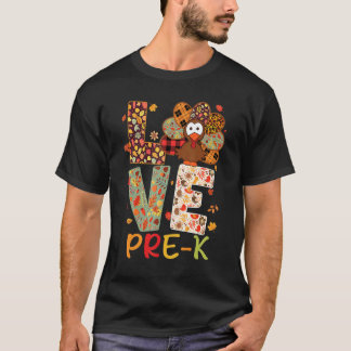 Camiseta Amor Pré K Peru Leopardo Feliz Dia de Ação de Graç