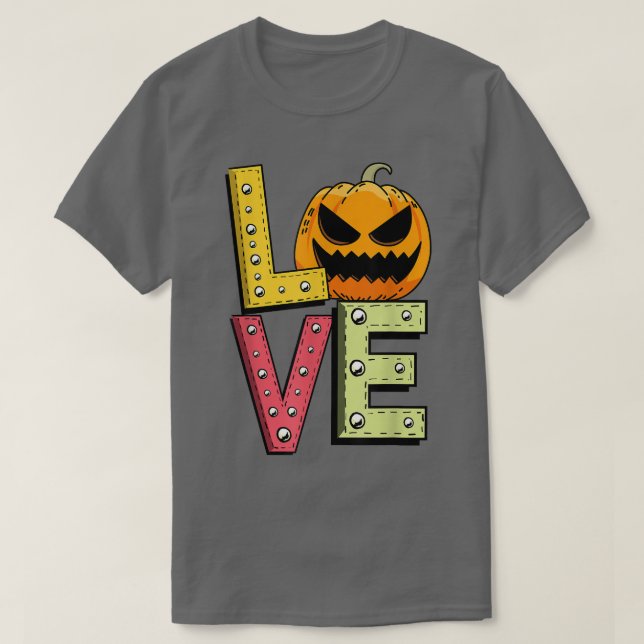 Camiseta Amor Preguiçoso Figurino Pumpkin Jack O Lanterna (Frente do Design)