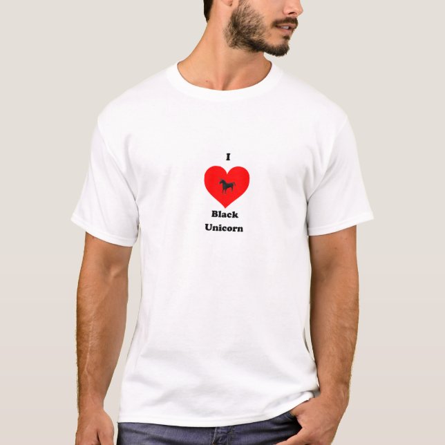 Camiseta Amor preto do unicórnio (Frente)