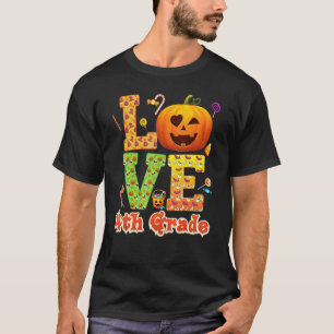 Camiseta Amor Professor(a) 4º Ano Abóbora Halloween Doce Po