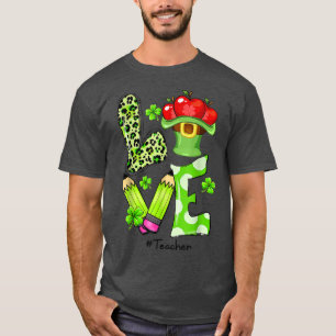 Camiseta AMOR Professor Engraçado Dia de São Patrício Shamr