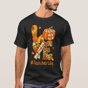 Camiseta Amor Professor Vida Feliz Outono Vocês Todos Outon