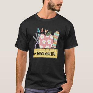 Camiseta Amor Professor Vida Feliz Primeiro Dia De Aula