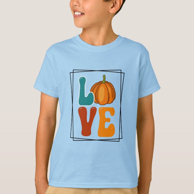 Camiseta Amor, Pumpkin Fall Autumn Boy (Frente)