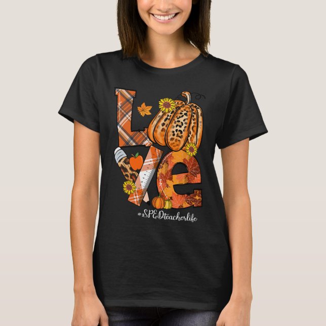 Camiseta AMOR Pumpkin Leopard SPED Professores Obrigados de (Frente)