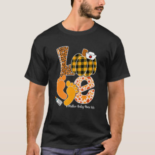 Camiseta AMOR Pumpkin Pegada de Bomba Mãe Enfermeira Menino
