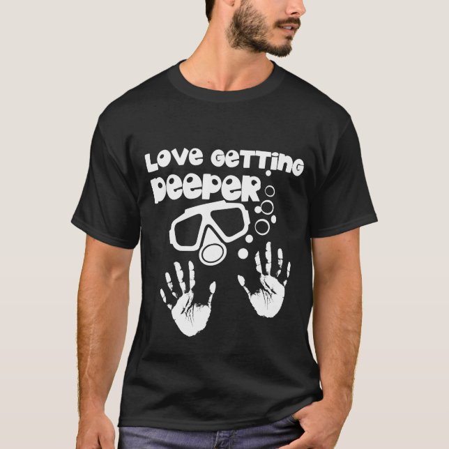Camiseta Amor que obtem mais profundo (mergulho autónomo) (Frente)