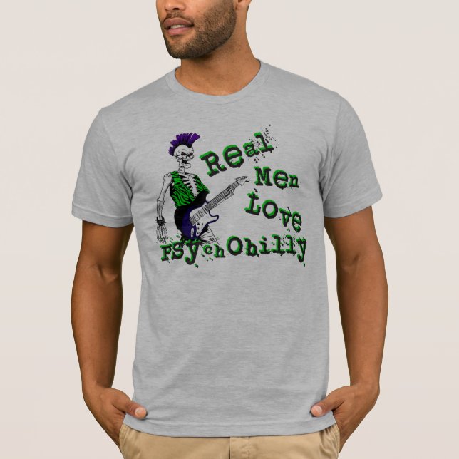 Camiseta Amor real Psychobilly dos homens (Frente)