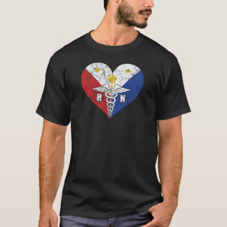 Camiseta Amor registrado filipino da bandeira da enfermeira
