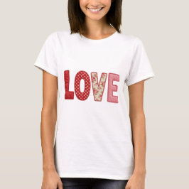 Camiseta Amor Remendado Colchão PNG Desenho de Costura Têxt
