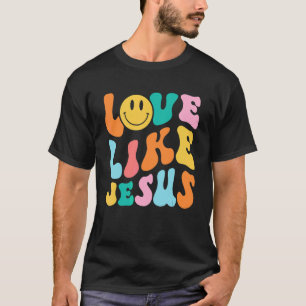 Camiseta Amor Retro Como Jesus Sorriso Face Estético Na Mod