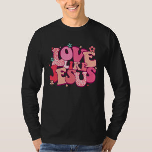 Camiseta Amor Retro Groovy Como Jesus Leopardo Rosa Valenti
