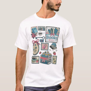 Camiseta Amor Retro por Livros Leitura Bibliotecária Coquet