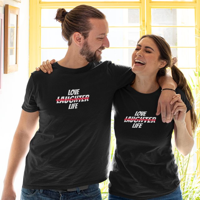 Camiseta Amor Rir Vida - Tudo com minha esposa (Criador carregado)
