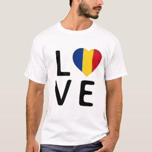 Camiseta Amor - Romênia Flag