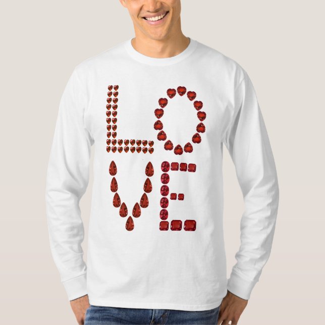 Camiseta Amor - Ruby Gemstone Lettering (Frente)