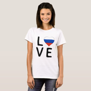 Camiseta Amor - Rússia Flag