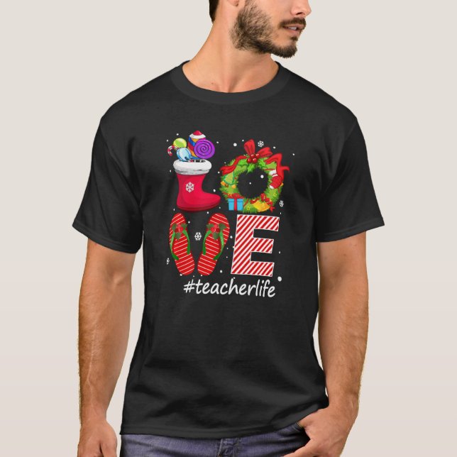 Camiseta Amor Sacudir da vida de professor Inundam Meias Do (Frente)