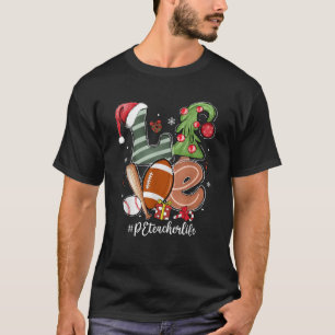 Camiseta AMOR Santa Hat Futebol Baseball PE Professor Life