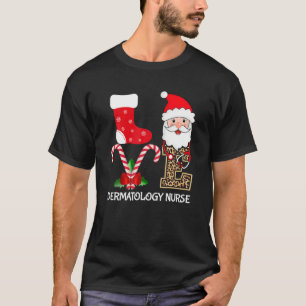 Camiseta Amor Santa Hat Stethoscope Dermatology Nurse Chris