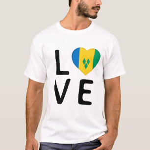 Camiseta Amor - Santo Vincent e bandeira das Granadinas
