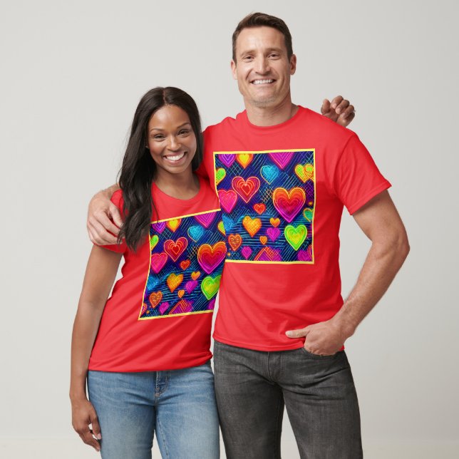 Camiseta Amor Sem Véu: Corações Chic (Unissex)