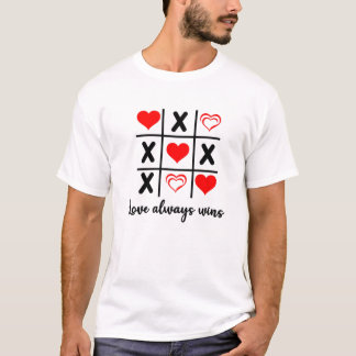 Camiseta Amor Sempre, Ganha Dia de os namorados Tic-Tac-Toe