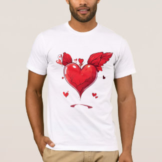 Camiseta Amor Sensível - Dois Corações de Cartoon Unidos