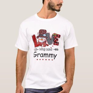 Camiseta Amor Ser Chamado De Grammy Snowman Pla Vermelha de