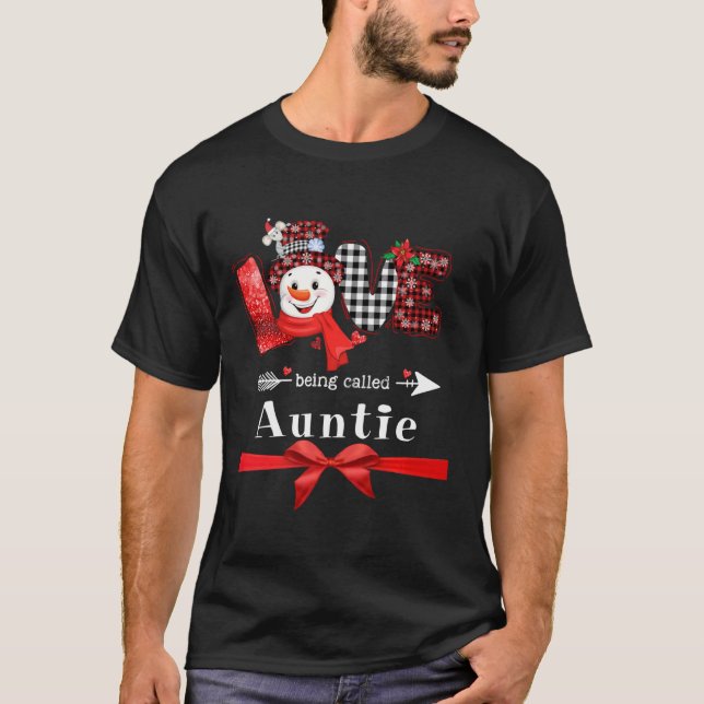 Camiseta Amor Ser Chamado Tia Snowman Pla Vermelha (Frente)