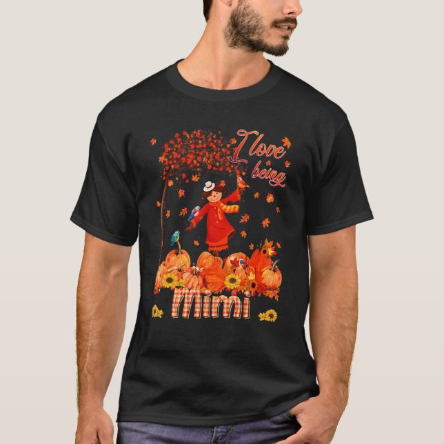 Camiseta Amor Ser Mimi Ação de Graças Bomba de Espantalho d (Frente)