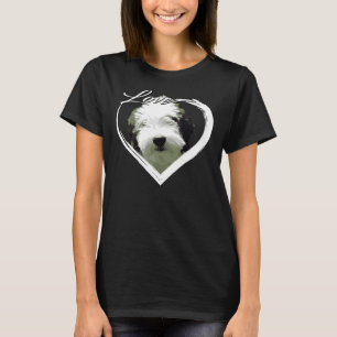Camiseta Amor Sheepadoodle Antigo Inglês Sheepdog Poodle Lo