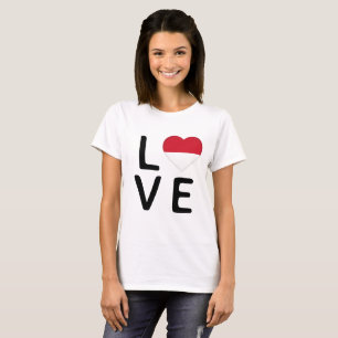 Camiseta Amor - Sinalizador da Indonésia
