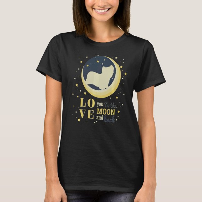 Camiseta Amor Skye Terrier Dog À Lua (Frente)