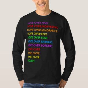 Camiseta Amor Sobre Ódio Amor Sobre Indiferença Lgbb