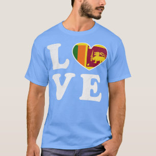 Camiseta Amor Sri Lanka Bandeira do Orgulho Vintage I Love