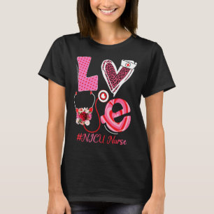 Camiseta Amor Stethoscope Heart NICU Nurse Leopard Valentin