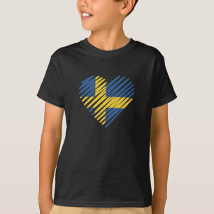Camiseta Amor Suecia Coração Sverige Raízes Suecas