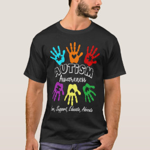 Camiseta Amor Suporte Educar mãos de defensor Quebra-cabeça