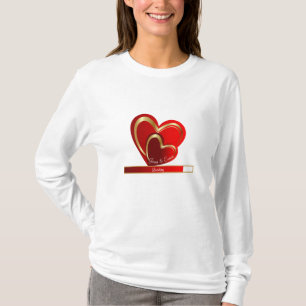 Camiseta Amor Tendência Carregando Corações Vermelhos Namor