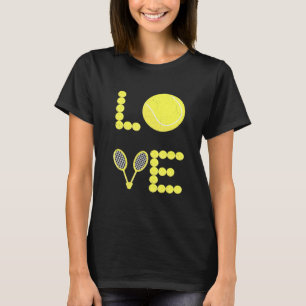 Camiseta Amor Tênis Para Mulheres Homens Esporte Raquete Jo